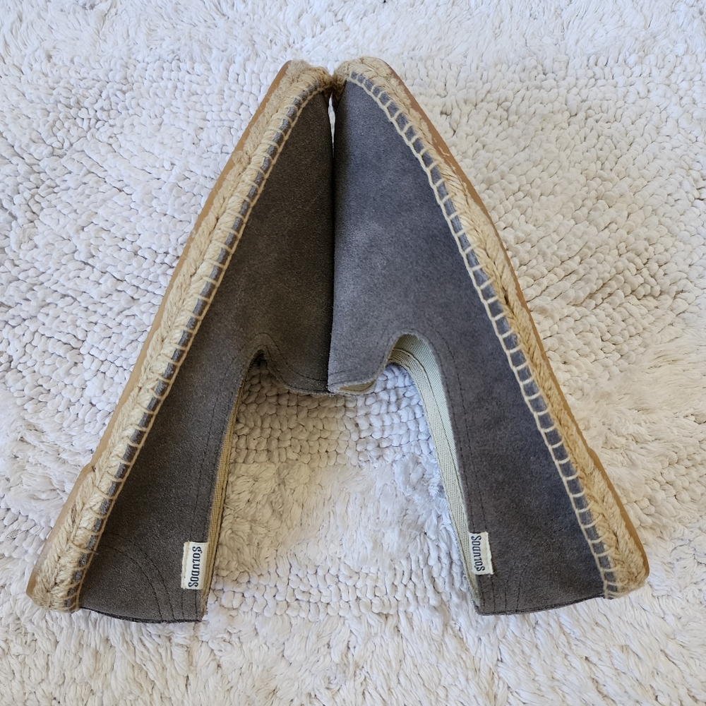 Soludos grey suede slip-on flat espadrilles shoes US 7 New - Picture 4 of 9